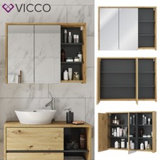 VICCO armario con espejo VIOLA roble - armario con espejo con 2 puertas y estant