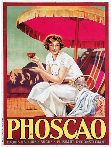 1900's French Phoscao Coffee Cafe Food & Wine Vintage Advertisement Poster Print 