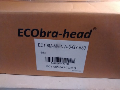 2 New in box Ecobra-Head LED Street Lights 6 LED 120-277V 4000K 530mA Gray 41W