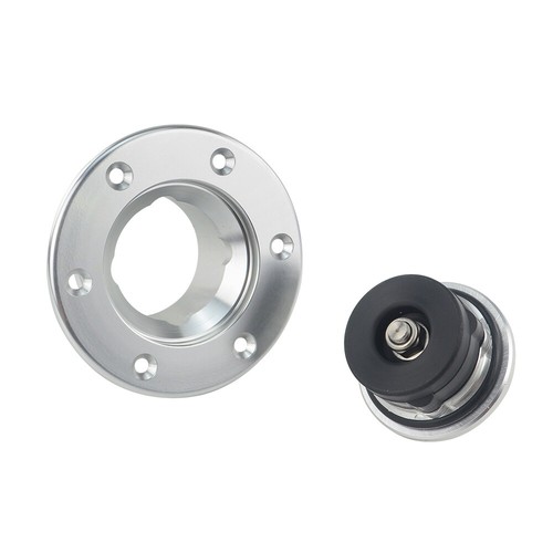 Billet Aluminum Aircraft Style Fuel Cell Gas Cap With 6 Hole Silver 35.5 Bung