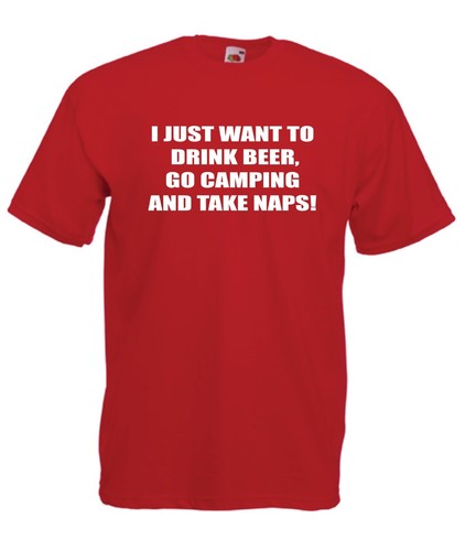GO CAMPING sleep beer funny top xmas birthday gift idea mens womens ADULT TSHIRT