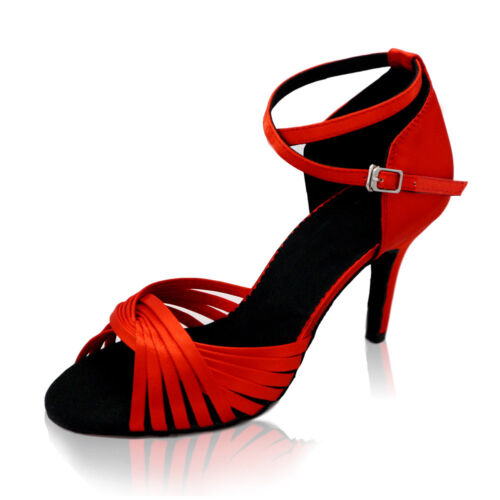 New Adult Classic Satin Latin Dance Shoes Women High heel Ballroom Dancing Shoes