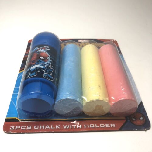 Details about  / Marvel Spiderman 3 Piece Large Chalk Set With Decorated Spiderman Holder NIP 
