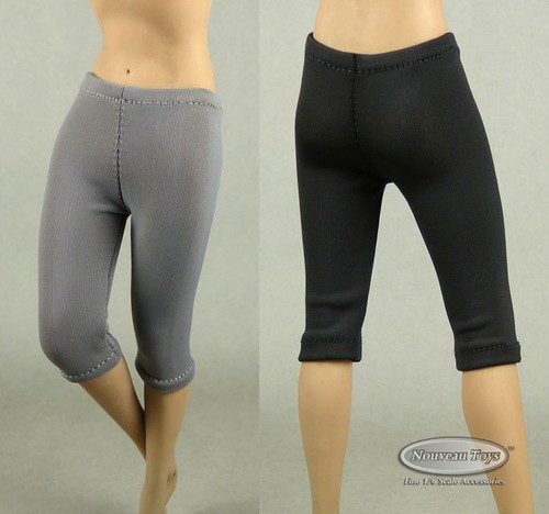 NT Female Black /& Gray Exercise Yoga Tights Pants Combo 1//6 Phicen TB League