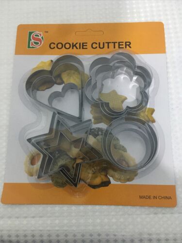 12 pieces Buscuit Cookie Cake Jelly Metal Cutter Tin Mould Baking DIY Tool