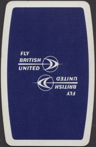 Playing Cards Single Card Old Vintage BRITISH UNITED AIRWAYS Airline Advertising