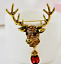 Santa REINDEER Rhinestone Jewel Retro Vintage Christmas NATURE Deer GIFT Brooch 