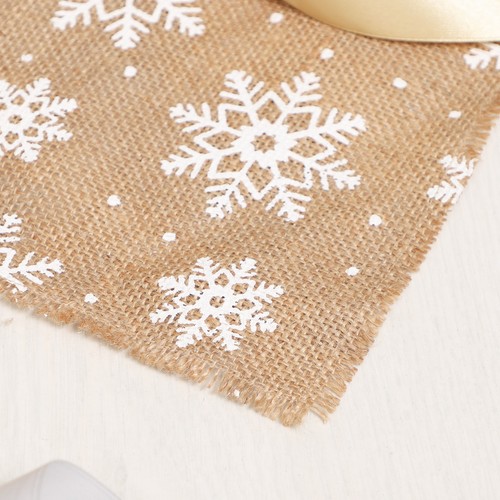 Shabby Chic Rustic Country Fabric Jute Hessian Christmas Table Cloth Runner