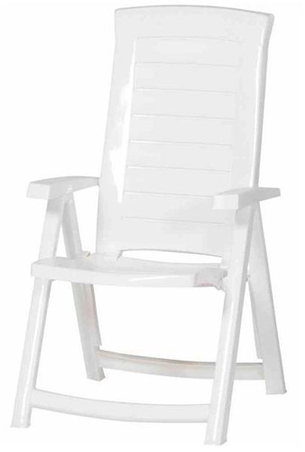 Sillón de jardín plegable jardin aruba plástico blanco