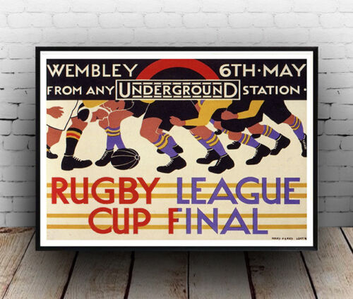 Kunst Rugby League Cup Final Old Travel Poster Reproduction Antiquitaten Kunst Inkmax Jp