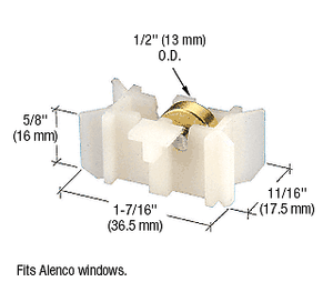 CRL 1//2/" Flat Edge Steel Window Roller for Alenco Windows G3166