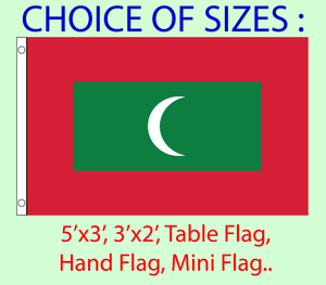 Hand Flag,Table Flag.Free P/&P Maldives Flag Choice of Polyester 5x3/' 3x2/'