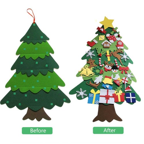 Children DIY Felt Christmas Tree With 30pcs Decoration Simulation Pendant