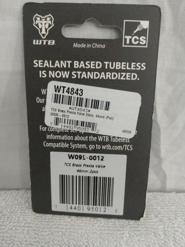46mm Pair New WTB Brass TCS Valve