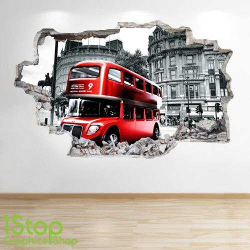 Salotto Camera Letto Autobus Do Londra Adesivo da Parete 3D Look
