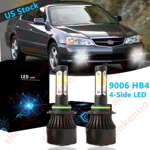 4Side 9006 HB4 LED Fog Light Bulb 6000K 4M For Acura TL 2002-2006 MDX 2001 2003 
