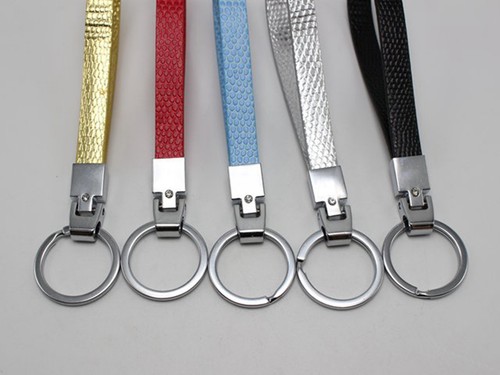 5 Stainless Steel Key Ring with Synthetic leather Band Fit 10mm Slide Charm