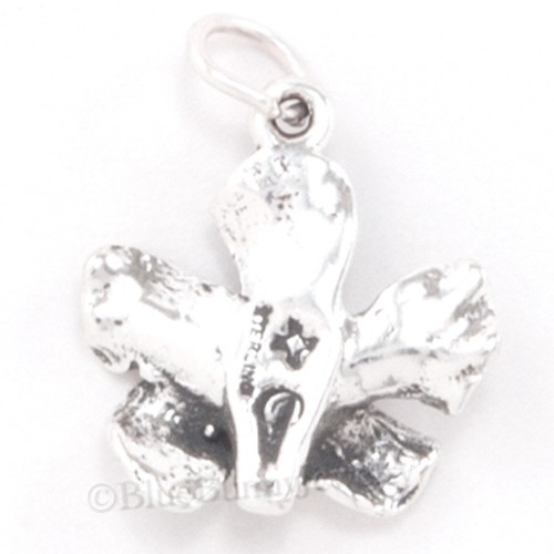 Hibiscus Charme Fleur Pendentif Hawaii Hawaiian jardin Argent Sterling .925 3D 925