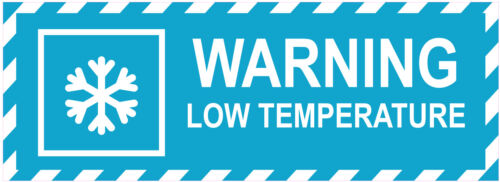 Warning LOW TEMPERATURE Danger Safety Vinyl Sticker Tag Product 