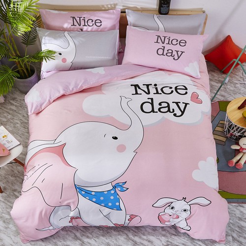Bedding Set Kids 100/% Cotton Queen Twin Single Girls Boys Duvet Cover Set Sheet