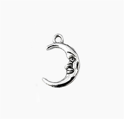20X Silver Plated Moon Charm Pendant DIY Necklace Bracelet Making Gift Craft