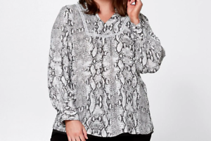 BELLE CURVE Snake print peasant blouse top  NEW  RRP$49 Ladies plus size 24