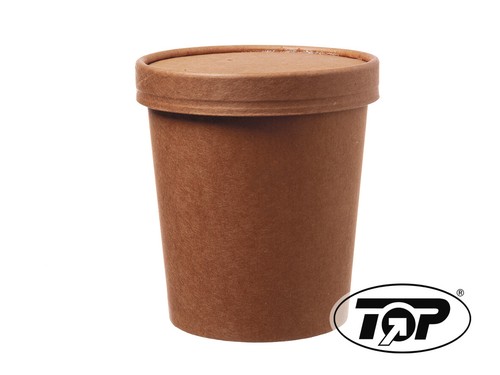Bio Suppenbecher Bio Soup to go Becher aus Pappe Braun Mit Deckel 16OZ//26OZ