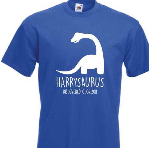 PERSONALISED KIDS DINOSAUR T-SHIRT ANY NAME BIRTHDAY GIFT BOYS GIRLS JURASSIC
