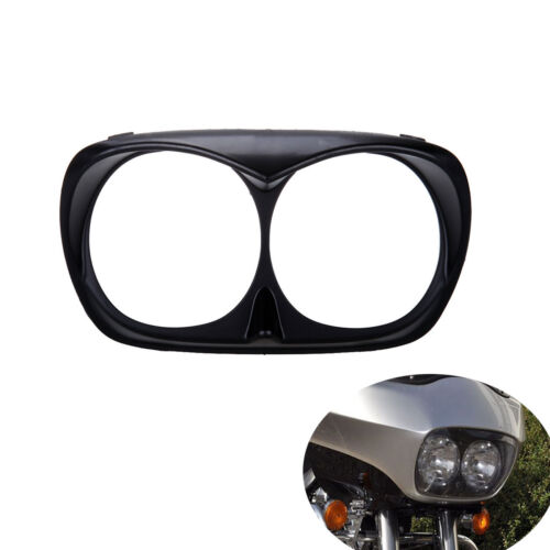 Gloss Black Headlight Bezel Scowl Outer Fairing Cover 4 Harley Road Glide Custom