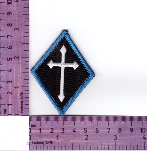 Blue Border Cross Diamond Bikers Embroidered Cloth Patch Badge