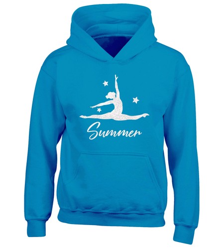 Personalizado Gimnasta Gimnasia Danza Sudadera Con Capucha Brillo con capucha chicas bailando Top