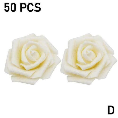 50Pcs//Set 7CM Large Artificial Flowers Foam Rose Heads Gift Party Decor U4T2