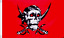 5ft x 3ft Pirate Flag Jolly Roger Red Skull Bandana and Crossed Sabre Flags