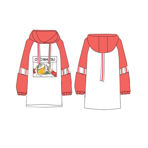 Osomatsu-San Long Girl Dress Hooded Hoodie Sweater Cute Pullover Cosplay Costume