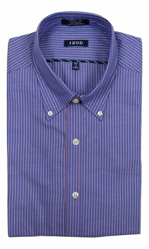 Mens Shirt IZOD Slim Fit Pure Cotton Cool FX Long Sleeve