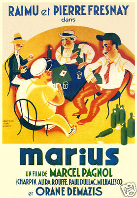 Marius Marcel Pagnol Raimu Fresnay cult movie poster print