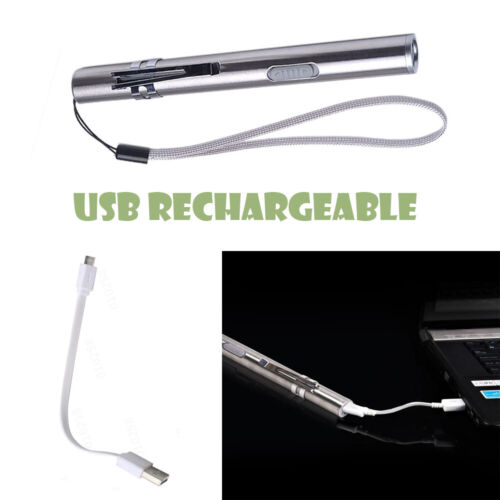 Portable USB Rechargeable LED Flashlight Waterproof Torch Keychain spotlight UK