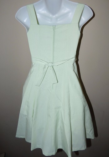 BONNIE JEAN® Girl/'s 12 Spring Green Crossover Bodice Linen Dress NWT