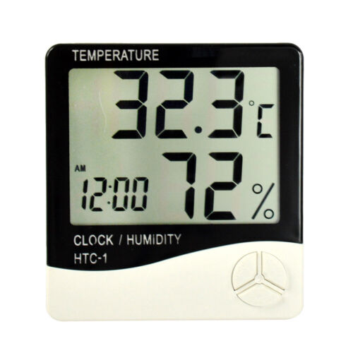 Digital LCD Indoor Home Thermometer Hygrometer Temperature Humidity Meter Clock 