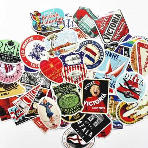 55 Retro Vintage Antigua Estilo maletas de viaje Pegatinas caliente ukgrl