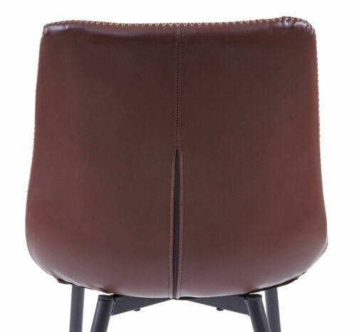 Stuhl Vintage Kunstleder braun 2x Esszimmerstuhl HWC-E56