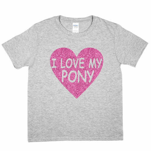 Amo a mi Pony Equitación ponis Niñas Cumpleaños Camiseta Niños graciosos