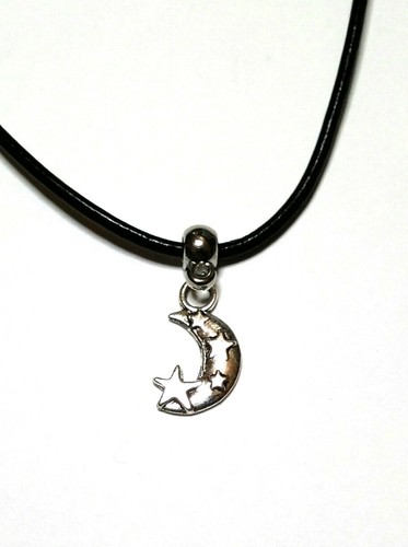 Leather Cord Charm Choker Necklace Retro Hippy Vintage, Black Leather Choker