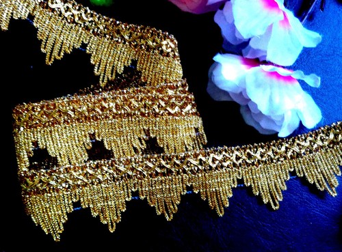 1 1//2 inch wide gold color braid 1 yard and 11 inch cut