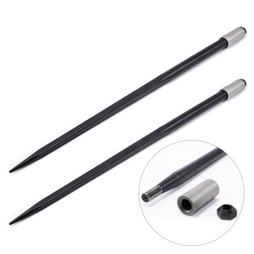 49 9000 lbs Hay Spears Nut Bale Spike Fork Tine Black pair Square Wide Tine BPT