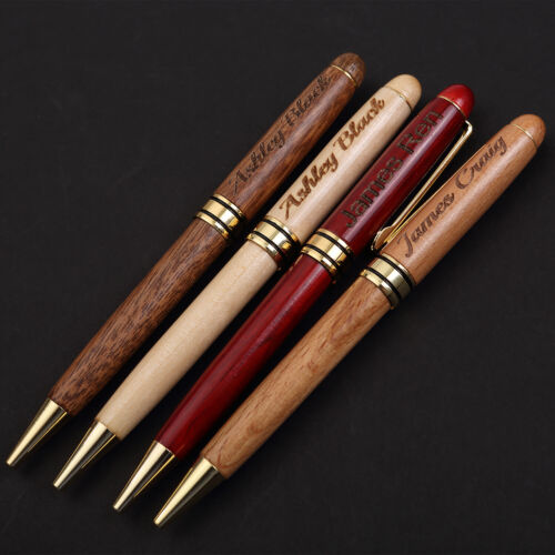 Personalized Maple Wood Ballpoint Pens set Customized Laser Engraved bulk pens 