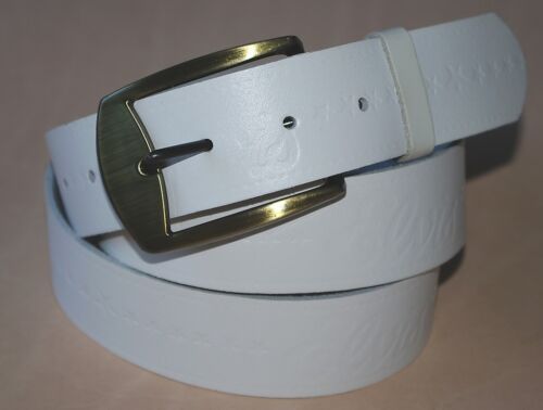 Elvis Belt White Real Leather Press Studded Belt Hand Made in England F2 
