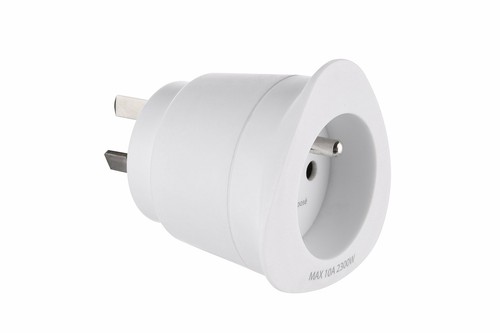 Adaptateur de voyage France//Europe vers Australie//Chine 3 broches Blanc Neuf FR