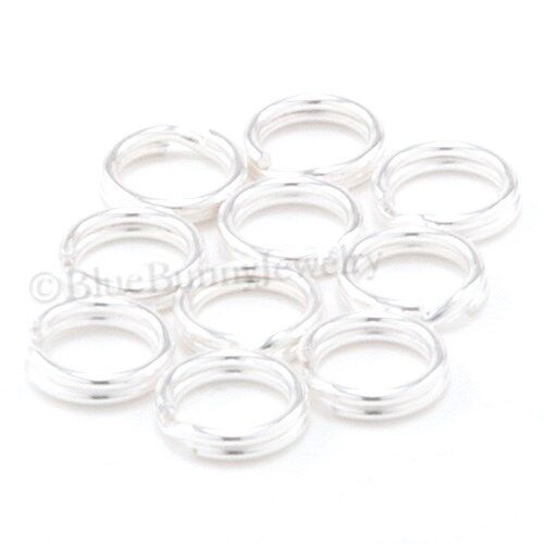SPLIT RINGS Jump STERLING SILVER 6mm 925 Pack of 10 for Charm Bracelets etc...