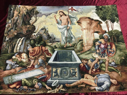 Tapisserie Tapis Jésus La résurrection Resurrezione arazzo Tapisserie 136x102 cm 